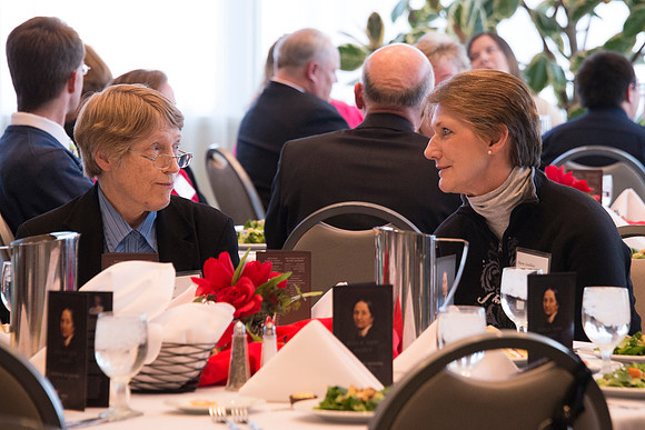 The Eliza R. Snow Society Honors Florence Bowman as she receives the Eliza R. Snow Award.