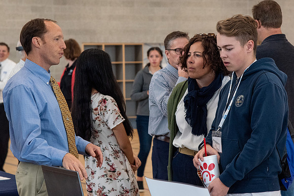 Prospective students learn about the academic departments at BYU-Idaho during Campus Day.