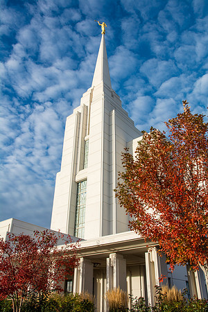 Rexburg Temple one fall morning.
