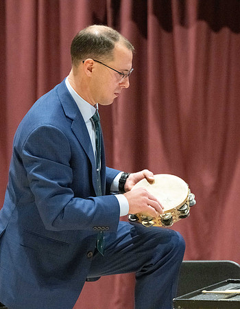 Members of the United States Marine Band work with students in a Masters class.