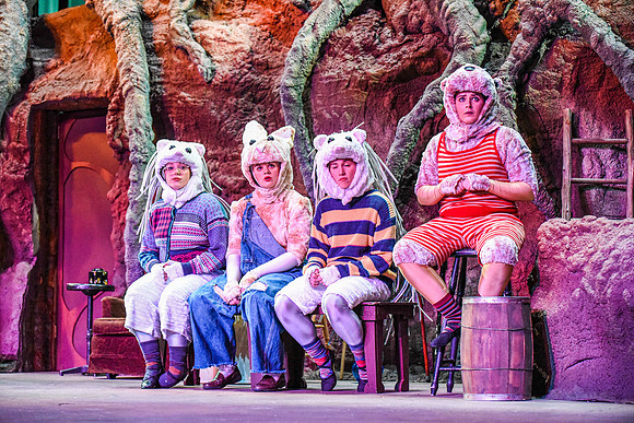 The theatre department's dress rehearsal of the Wind in the Willows in the Snow Drama Theatre.