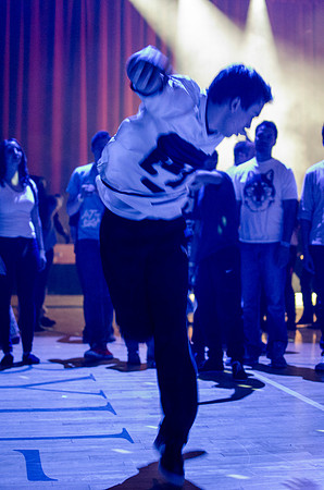 Students dance at an animal-themed dance party at in the Hart Gym.