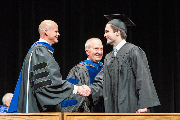 Graduates during convocation of the College of Physical Sciences and Engineering.