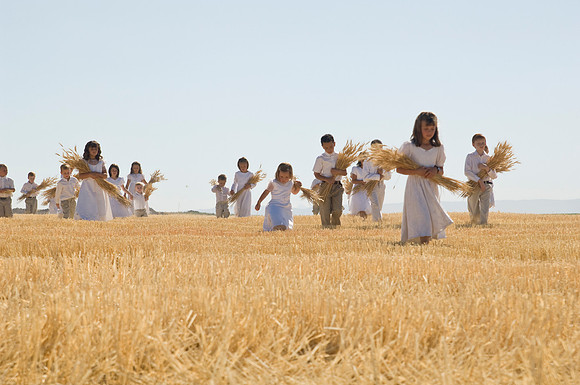 Children in the wheat fields- AUG 2007