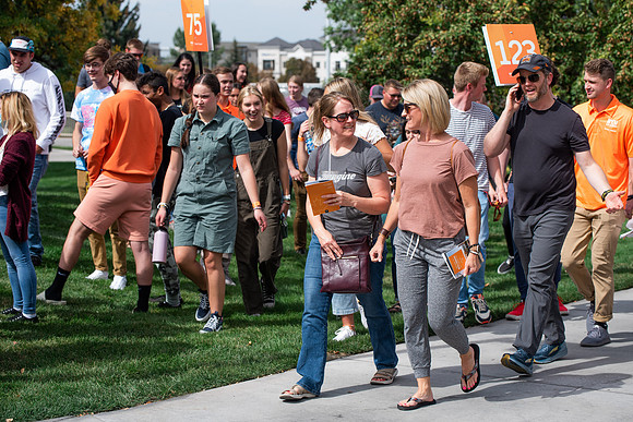 BYUI students return to campus for the Fall 2021 semester. New Freshman participate in Get Connected with their I-Groups on move-in day.