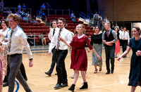 Students perform in a dance competition at the Hart Auditorium.