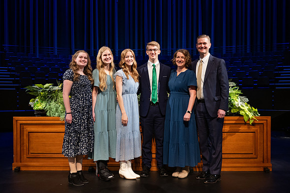 Bednar family at the Max Bartschi Devotional held in the BYUI Center.