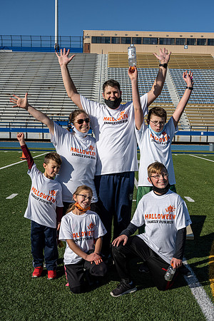 BYU-Idaho employees and their families enjoy a beautiful fall day at the stadium track.