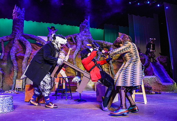 The theatre department's dress rehearsal of the Wind in the Willows in the Snow Drama Theatre.