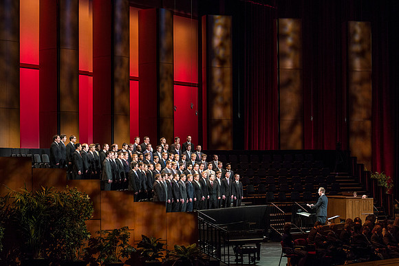 Msuical number is sung by the BYU-Idaho Men's Choir.