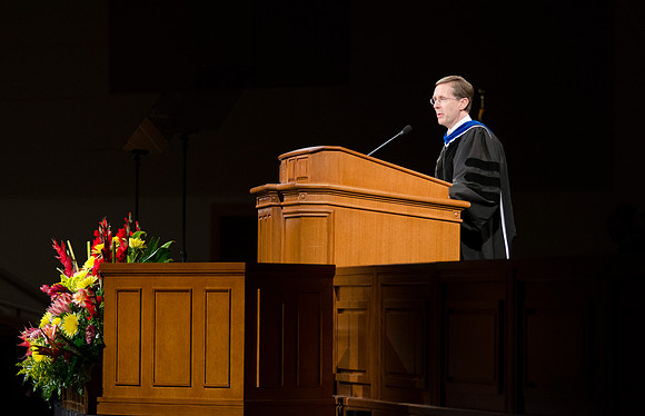 The Academic Vice President, Fenton L. Broadhead, presents the 2014 Winter Semester Graduates during Commencement.