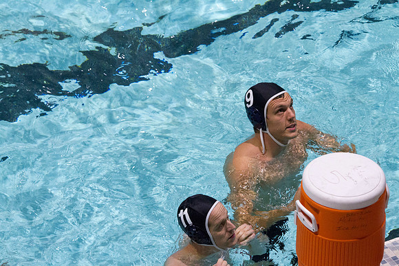 BYU-I students participate in the Competitive Men's Waterpolo league in the Hart Swimming Pool.