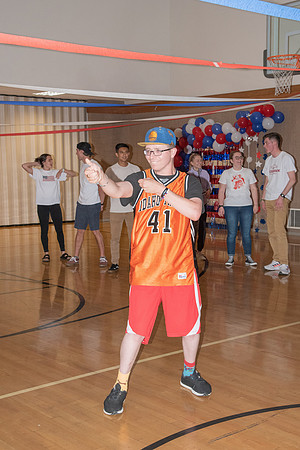 A Fourth of July party at the Hinckley Gym.