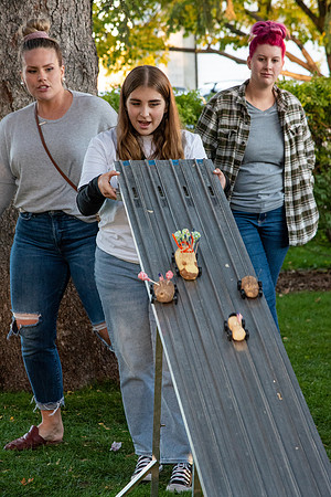 The Rexburg community celebrating the harvest of the potatoes through different activities at the Rexburg Tabernacle.