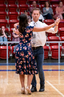 Students perform in a dance competition at the Hart Auditorium.