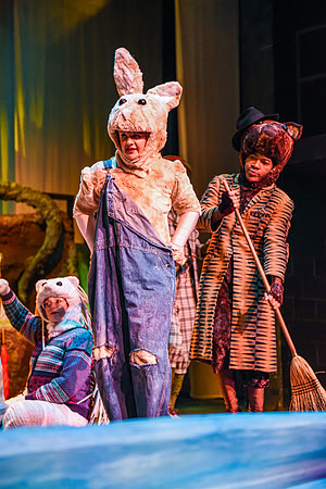 The theatre department's dress rehearsal of the Wind in the Willows in the Snow Drama Theatre.