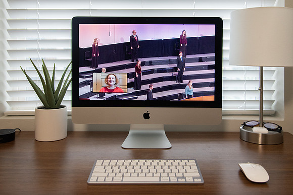 BYU-Idaho Live Stream Spring Graduation. Student Choir social distancing and singing remotely.