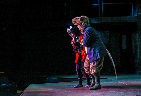 The theatre department's dress rehearsal of the Wind in the Willows in the Snow Drama Theatre.