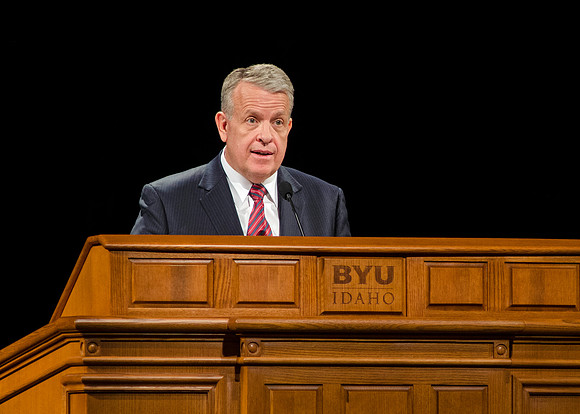 Elder Brent H. Nielson of the First Quorum of the Seventy speaks at BYU-Idaho's devotional.