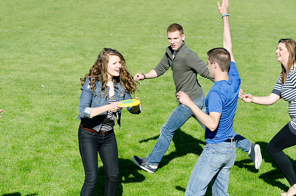 Frisbee is a favorite among these students of BYU-Idaho.
