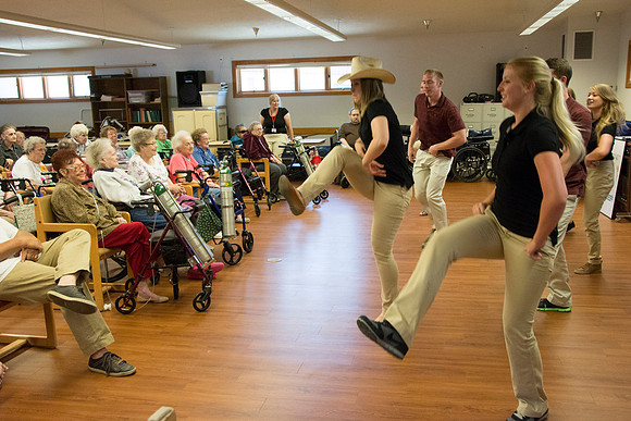 Dancers visit a Convalescent Center in Green River Wyoming.