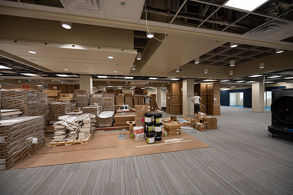 Third floor of the McKay Library in July 2025