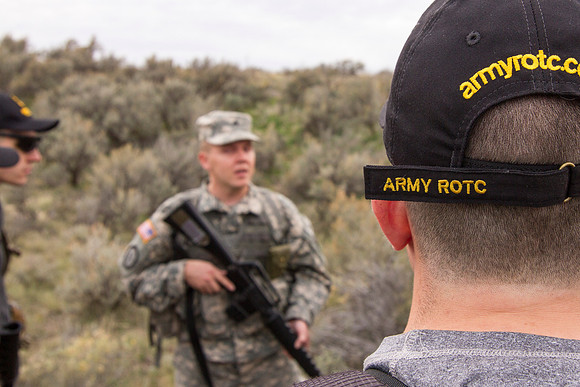 ROTC Cadets go out to the field at Beaver Dick Park to conduct a recon mission.