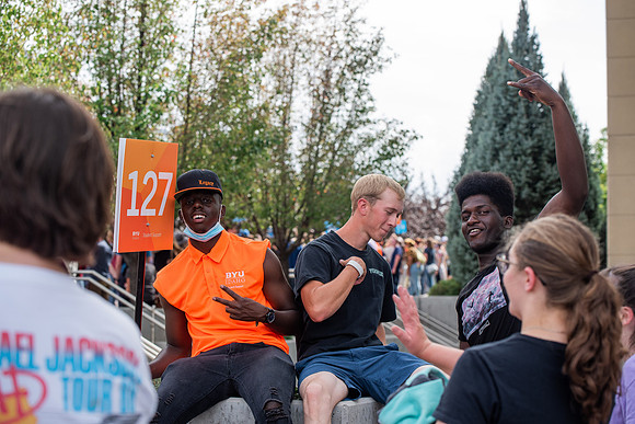 BYUI students return to campus for the Fall 2021 semester. New Freshman participate in Get Connected with their I-Groups on move-in day.