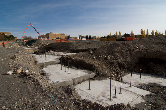 Construction on the Auditorium, later named the BYU-Idaho Center.
