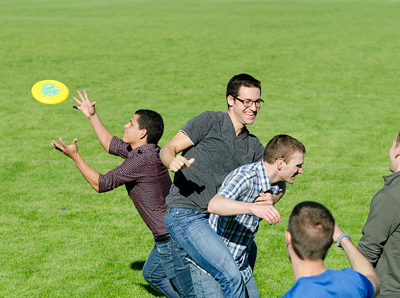 Frisbee is a favorite among these students of BYU-Idaho.