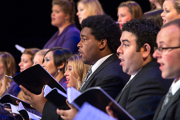 A BYU-Idaho Sacred Music Production performed in the BYU-Idaho Center, conducted by Dallin Hansen and written by Daniel Gawthrop.