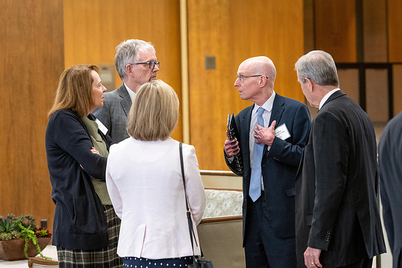 President Henry J Eyring hosts a dinner for guest at the Church Office Building in Salt Lake City, Utah.