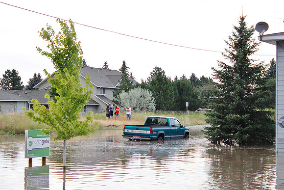 July 15, 2014 Over an inch of rain in less than an hour created a flash flood through Rexburg streets, through a few BYU-Idaho buildings and also flooded several students basement apartments. The even
