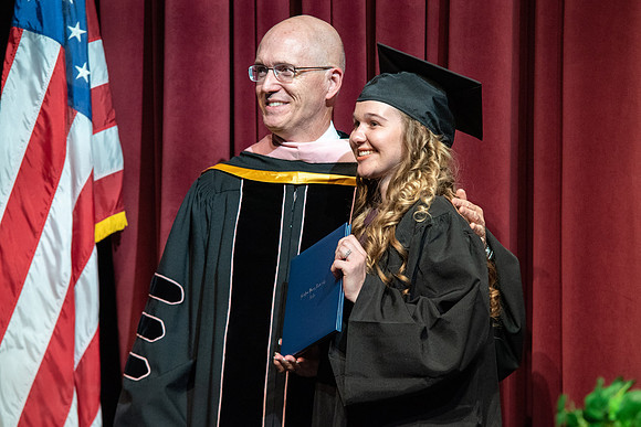 Graduates during convocation for the College of Performing and Visual Arts.
