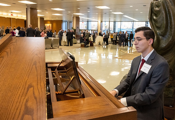 President Henry J Eyring hosts a dinner for guest at the Church Office Building in Salt Lake City, Utah.