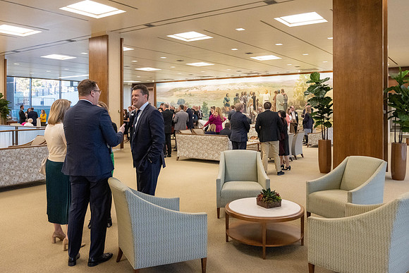 President Henry J Eyring hosts a dinner for guest at the Church Office Building in Salt Lake City, Utah.