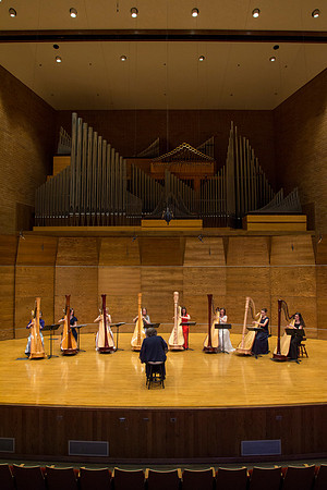 Harp Ensemble dress rehearsal