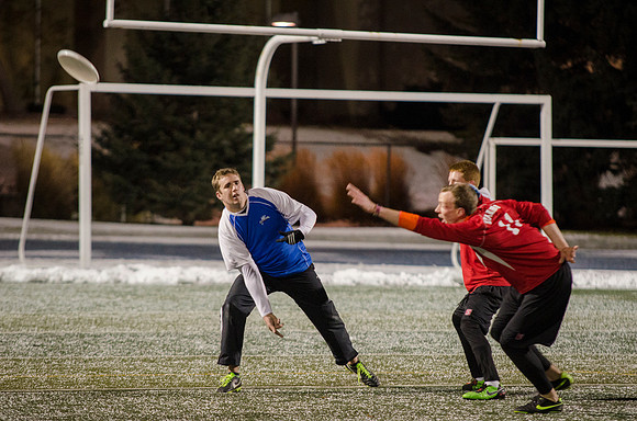 BYU-Idaho students participate in the ultimate frisbee championship game held at the stadium
