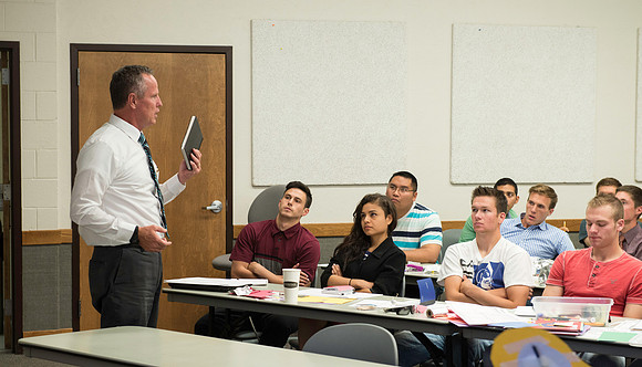 Business Management students learn some creative developement and thinking skills to prepare them for their IBC groups. Kent Lundin teaches the class along with Craig Bell, Drew Eagar.