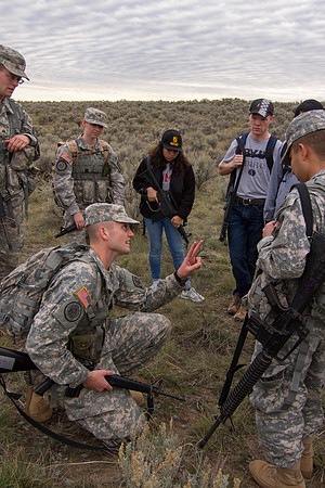 ROTC Cadets go out to the field at Beaver Dick Park to conduct a recon mission.