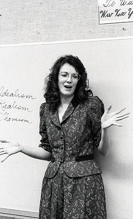 Rhonda Seamons, Elementary Education professor, teaches her students in the classroom. December 1995.