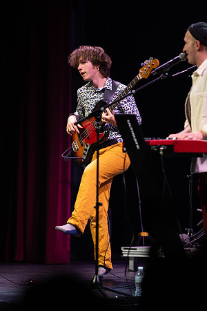Jacob Kahlil gives a lively performance at BYUI, in the Hart Auditorium.