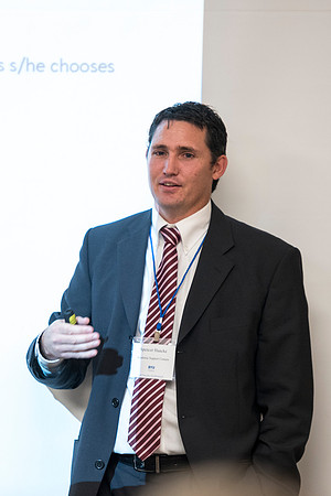 Spencer Haacke talks about students during the faculty conference.