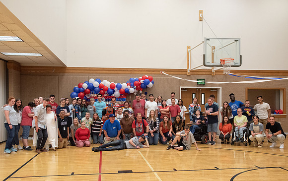 A Fourth of July party at the Hinckley Gym.