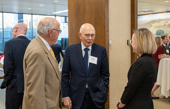 President Henry J Eyring hosts a dinner for guest at the Church Office Building in Salt Lake City, Utah.
