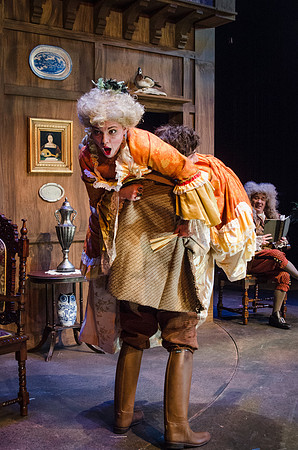 Theater students put on a production of the 18th century play, "She Stoops to Conquer," written by Oliver Goldsmith.