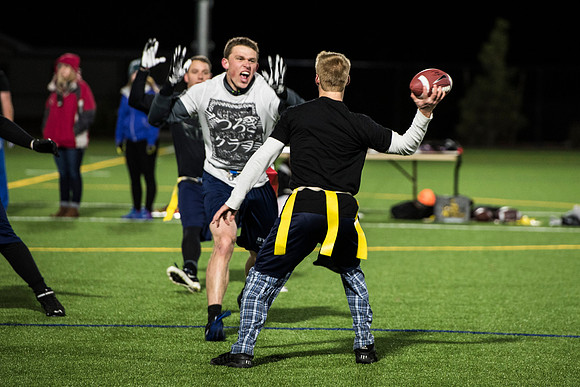 Students enjoy participating in their flag football team during the semester.