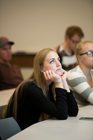 Animal Science majors listen and learn in the classroom.