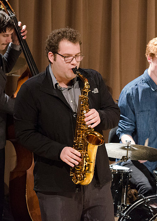 The small Jazz Band performs at the Music Department Showcase.