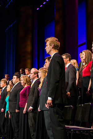 The choir sings a beautiful rendition of "O My Father" before Elder Holland gives his devotional address.